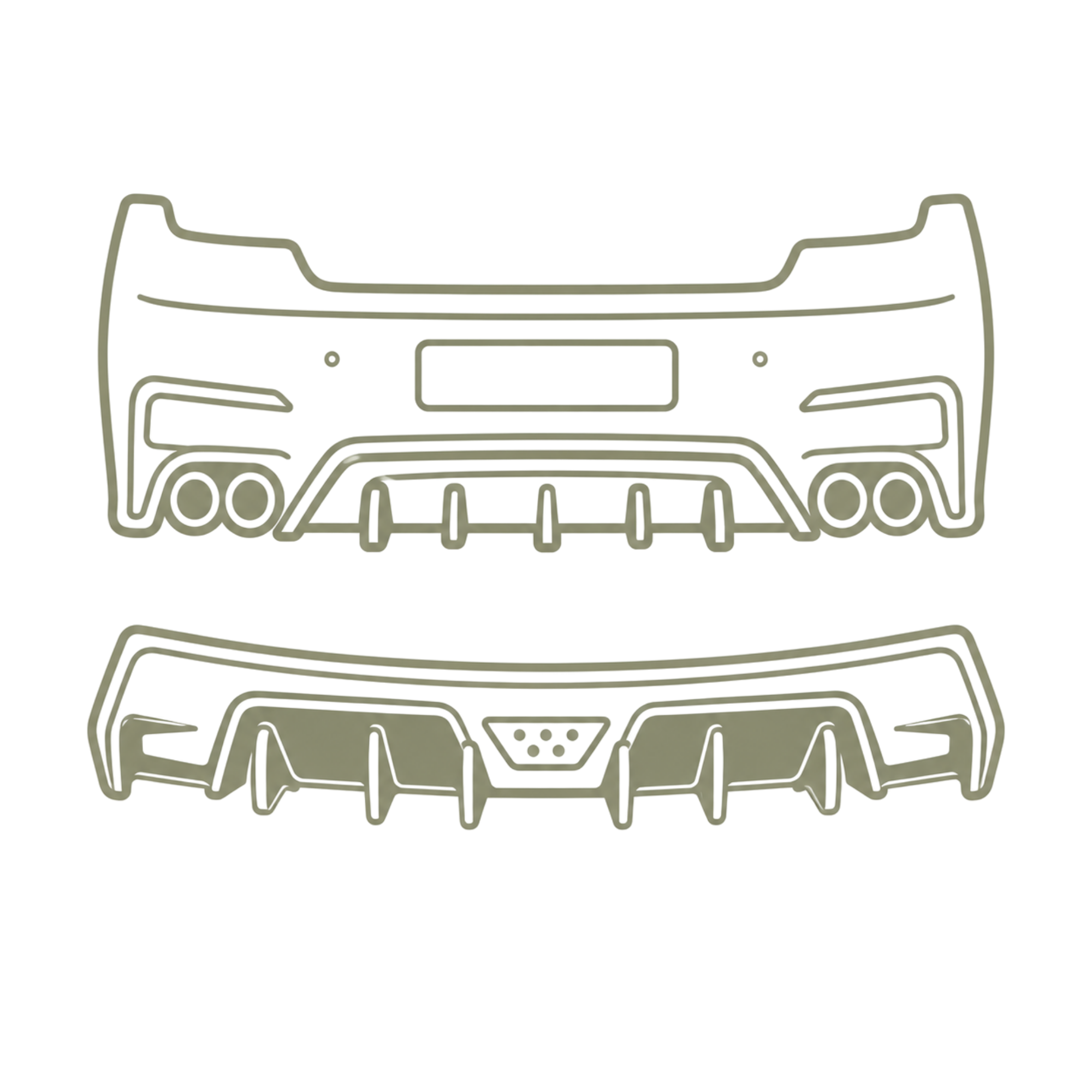 Rear diffuser and bumper icon