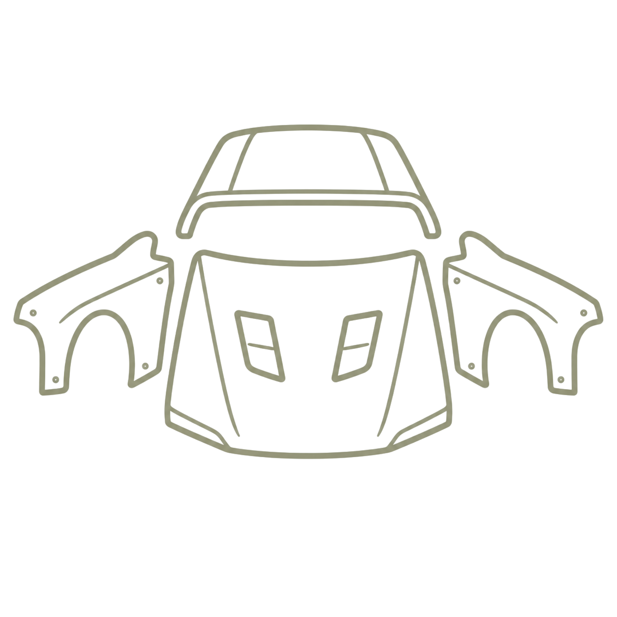Bonnet, fender and roof panel icon