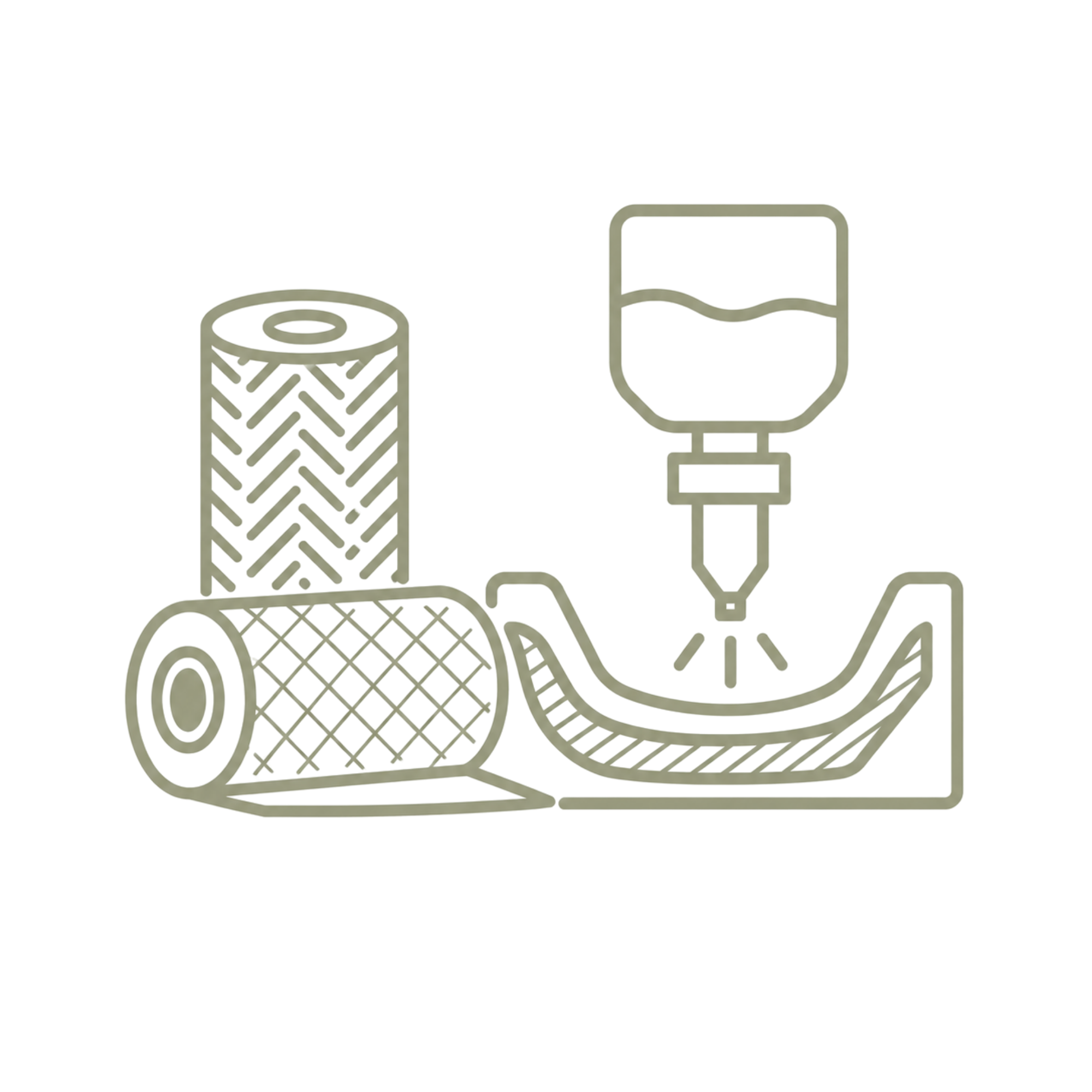 Carbon fiber and fiberglass manufacturing icon