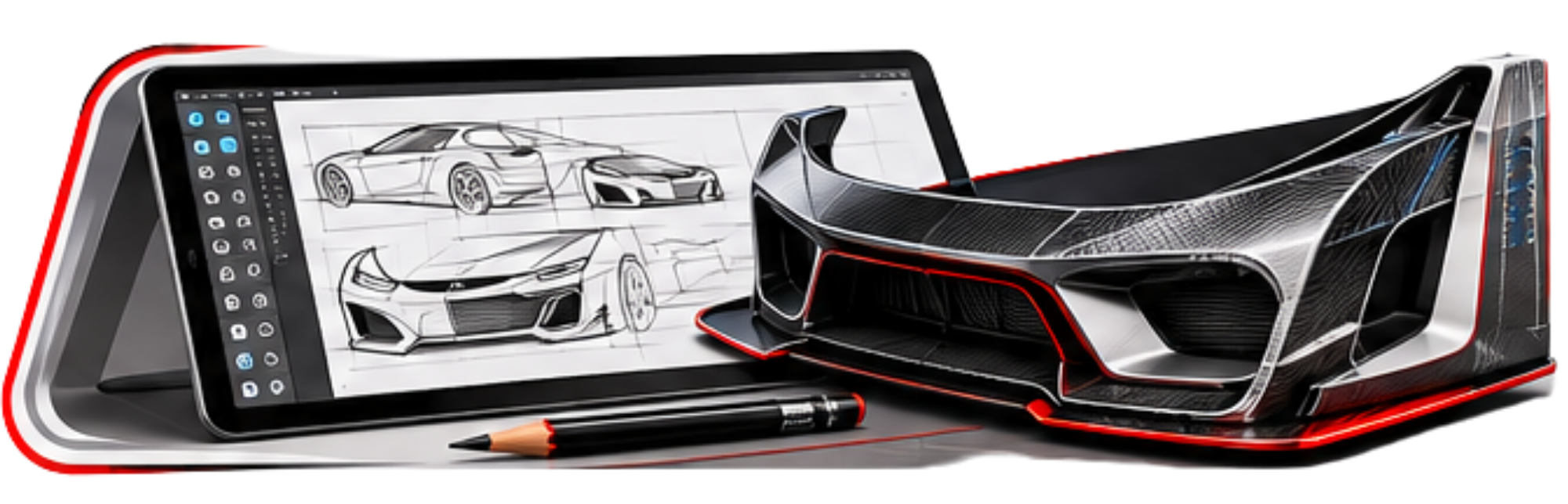 Design sketches and digital concept development