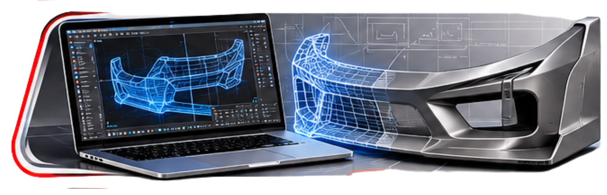 CAD engineering and 3D modeling of a body kit